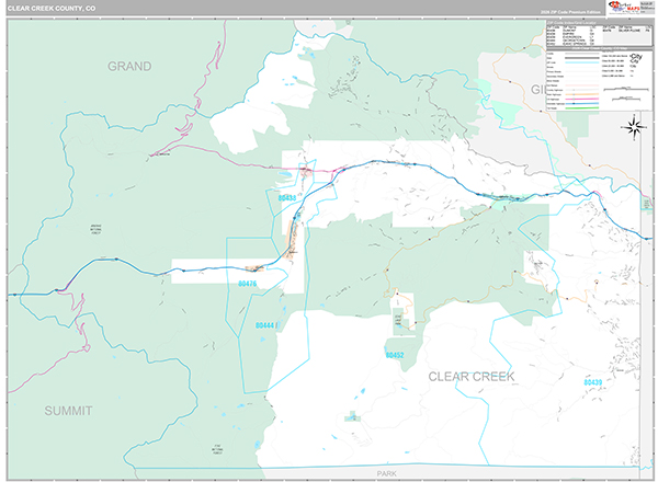 Clear Creek County, CO Map Premium Style